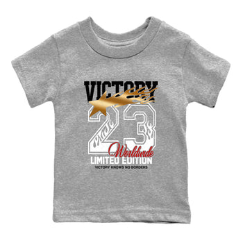 Sneaker match tees – Sneaker Tees To Match Air Jordan 12 Taxi Shoes – Victory Knows No Borders Kids T-Shirt Heather Grey 2