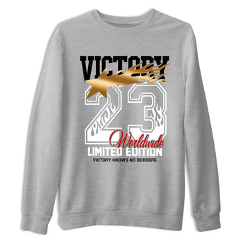 Sneaker match tees – Sneaker Tees To Match Air Jordan 12 Taxi Shoes – Victory Knows No Borders Tee Heather Grey 2