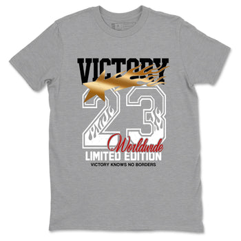 Sneaker match tees – Sneaker Tees To Match Air Jordan 12 Taxi Shoes – Victory Knows No Borders Tee Heather Grey 2