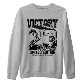 Sneaker match tees – Sneaker Tees To Match Air Jordan 4 Black Cat Shoes – Victory Knows No Borders Tee Heather Grey 2
