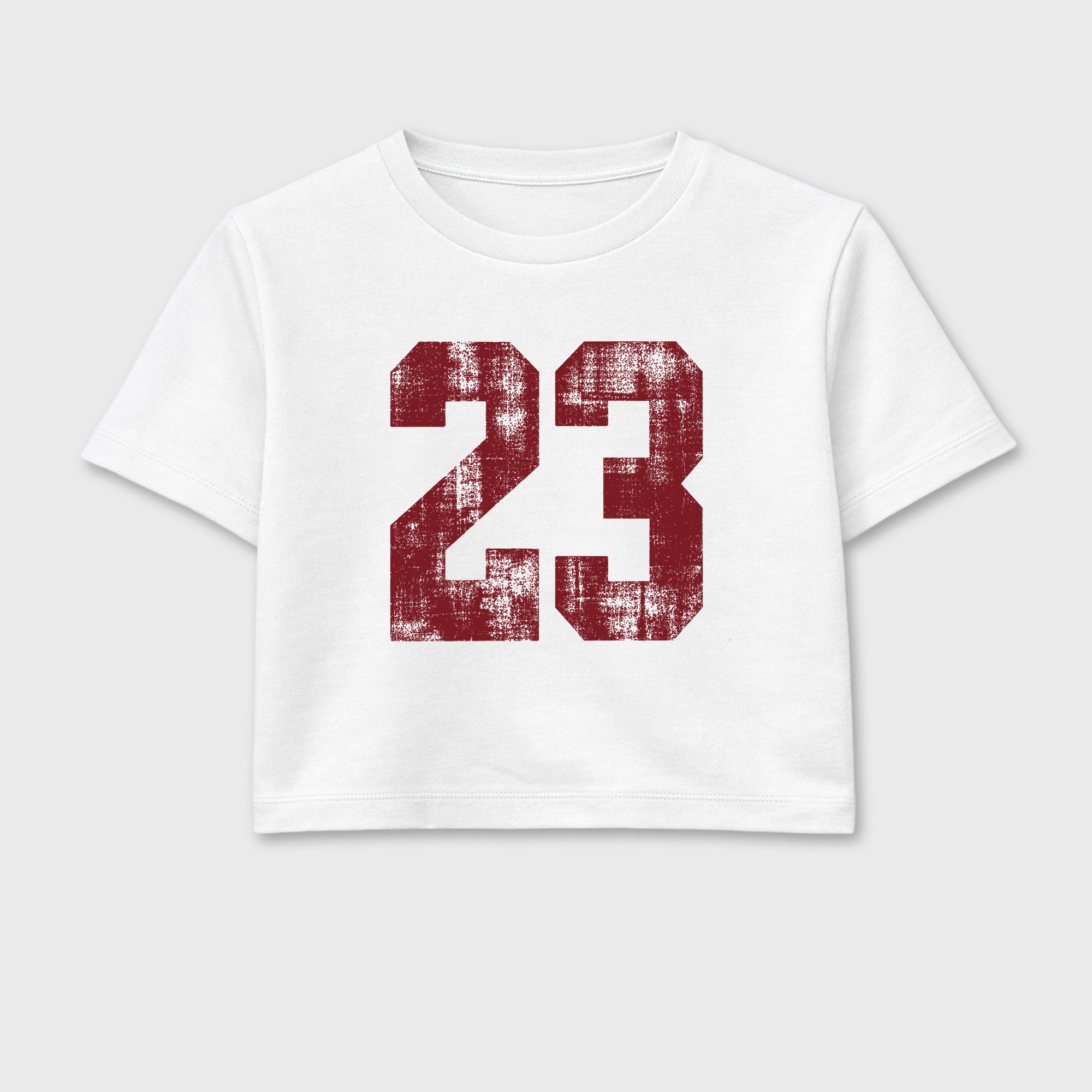 Vintage 23 women’s crop tee designed to match the Air Jordan 3 Bin 23, featuring coordinated White 2 options for a perfect streetwear vibe.