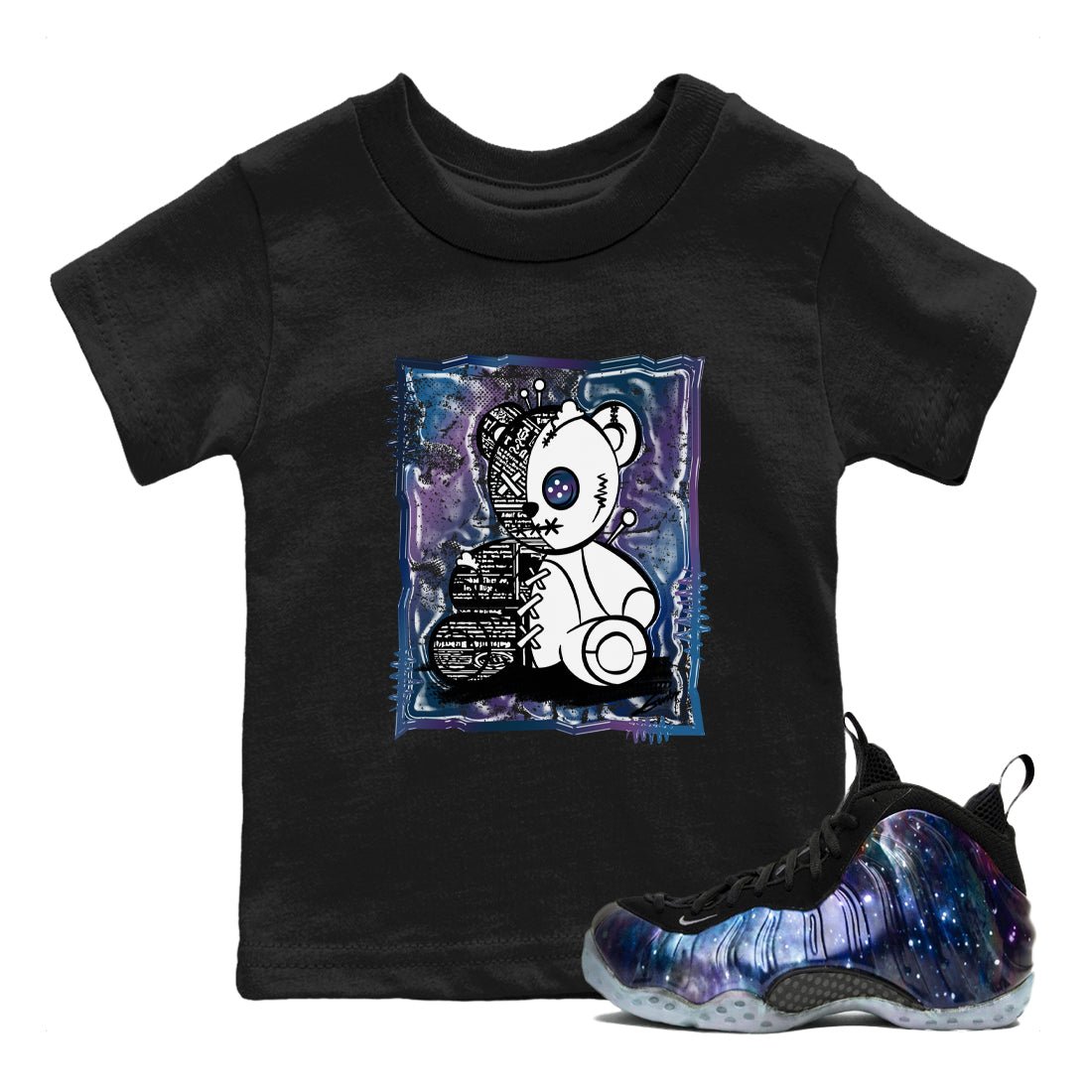 Air Foamposite One Galaxy Shirts To Match Jordans Vintage Bear Sneaker Shirts Air Foamposite 1 Galaxy SNRT Sneaker Release Tees Baby Youth Toddler Black 1 crew neck shirts