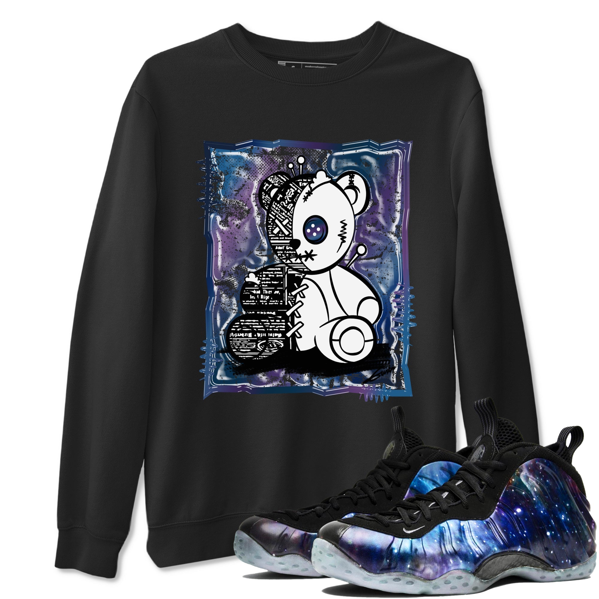 Air Foamposite One Galaxy Shirts To Match Jordans Vintage Bear Sneaker Shirts Air Foamposite 1 Galaxy SNRT Sneaker Release Tees Unisex Cotton Crew Neck Black 1 crew neck shirts