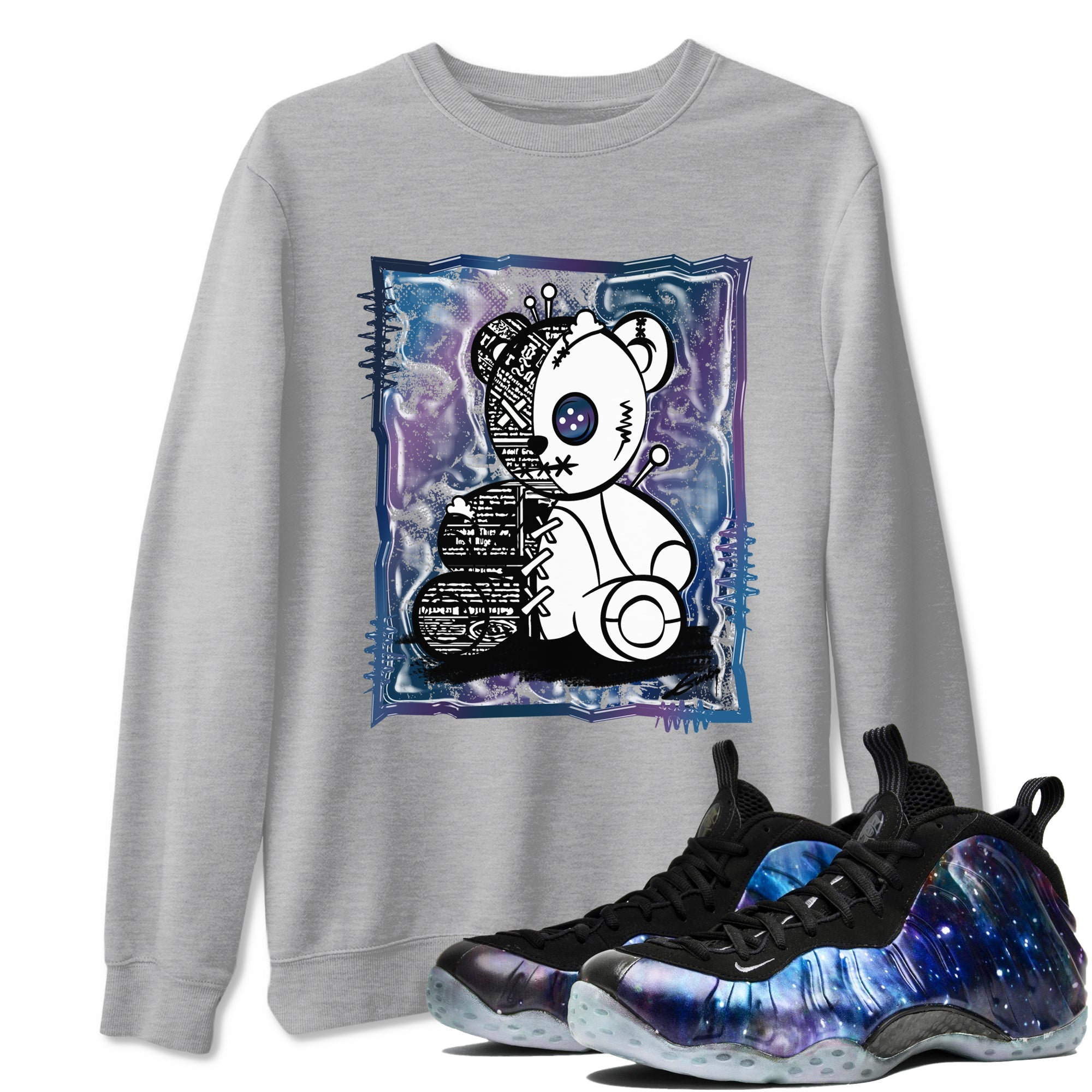 Air Foamposite One Galaxy Shirts To Match Jordans Vintage Bear Sneaker Shirts Air Foamposite 1 Galaxy SNRT Sneaker Release Tees Unisex Cotton Crew Neck Heather Grey 1 crew neck shirts