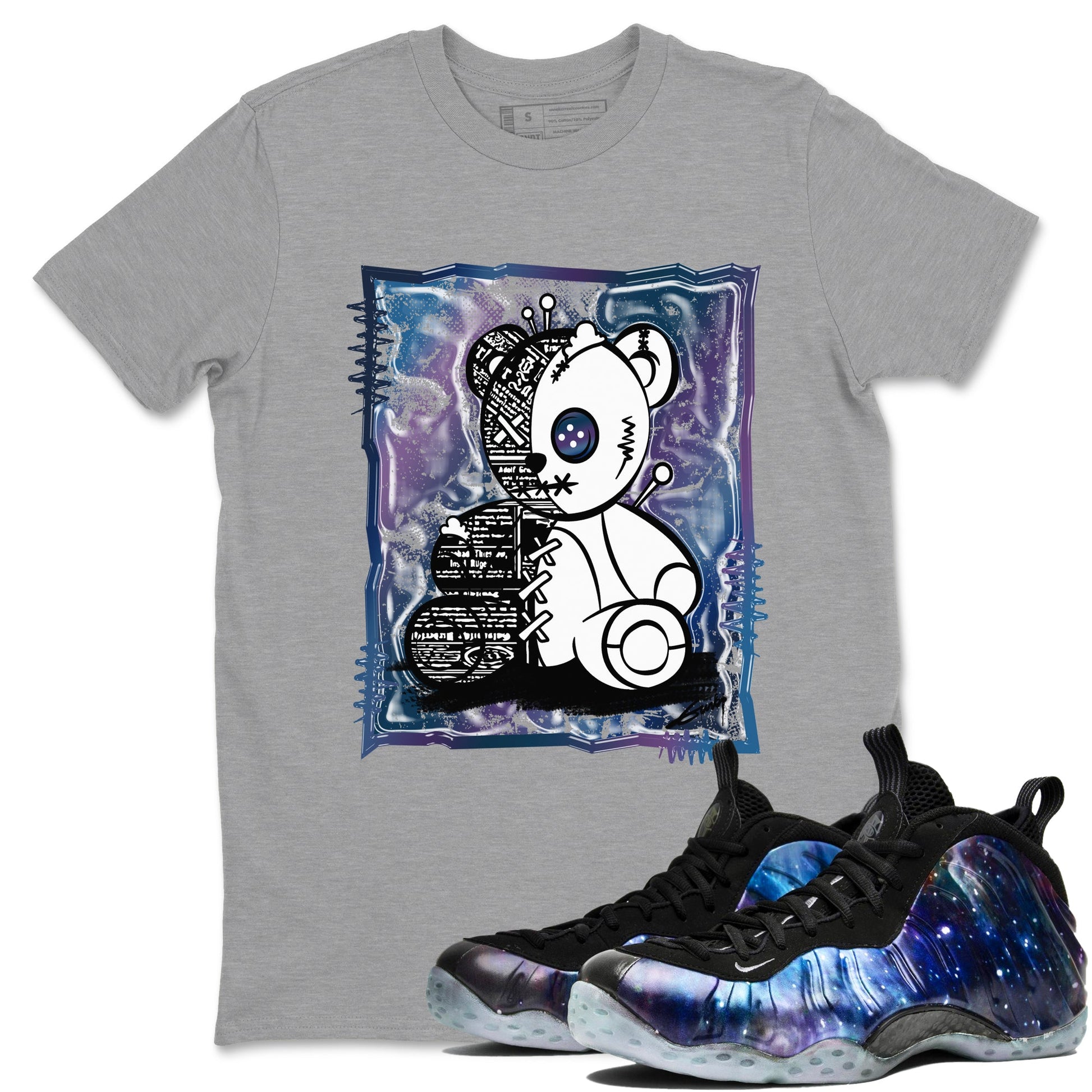 Air Foamposite One Galaxy Shirts To Match Jordans Vintage Bear Sneaker Shirts Air Foamposite 1 Galaxy SNRT Sneaker Release Tees Unisex Cotton Crew Neck Heather Grey 1 crew neck shirts