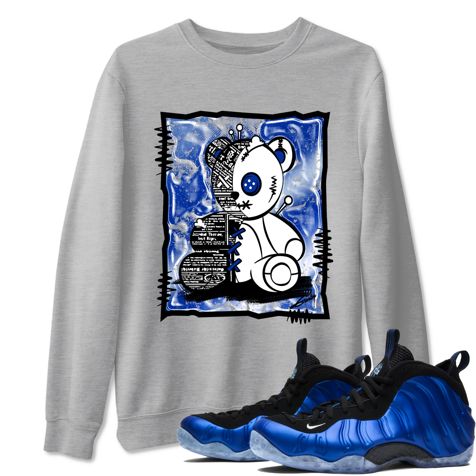 Air Foamposite One Royal shirts to match jordans Vintage Bear sneaker match tees Foams One Royal match shoes to clothes SNRT Sneaker Tees unisex cotton Heather Grey 1 shirts