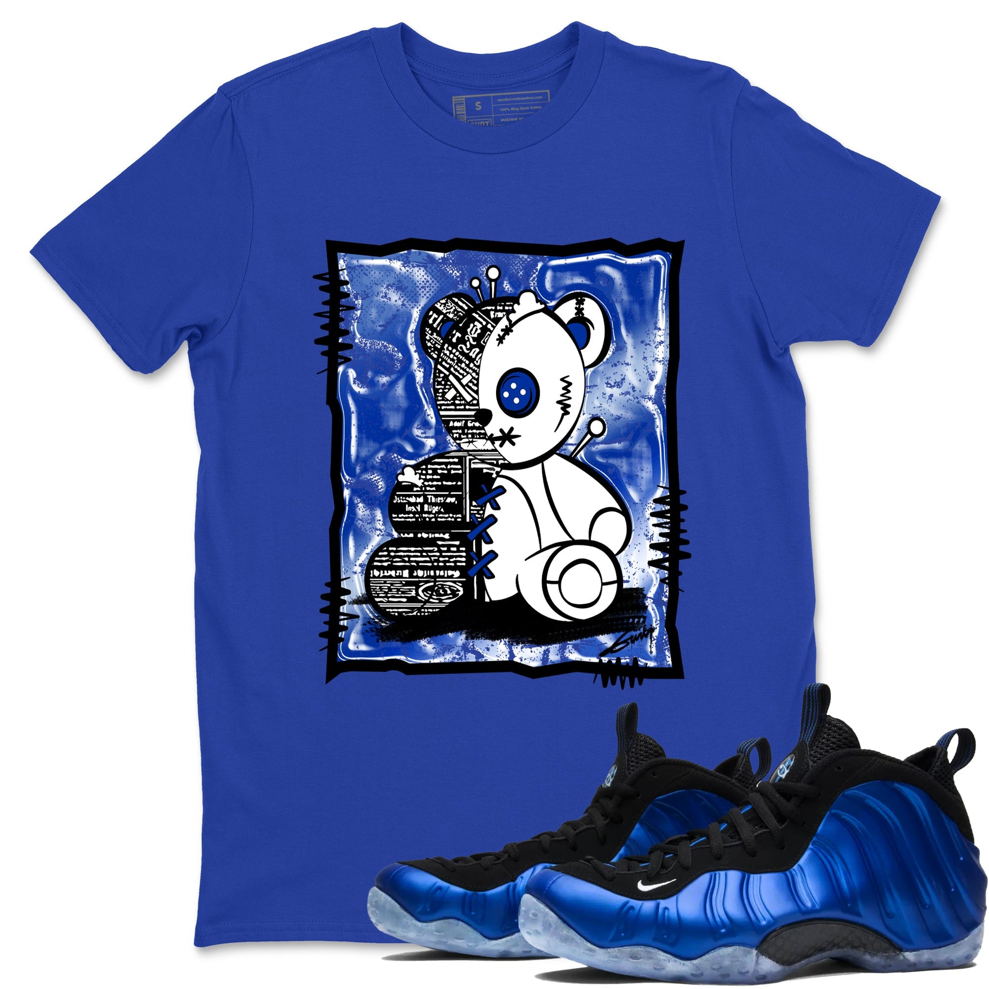 Air Foamposite One Royal shirts to match jordans Vintage Bear sneaker match tees Foams One Royal match shoes to clothes SNRT Sneaker Tees unisex cotton Royal Blue 1 shirts