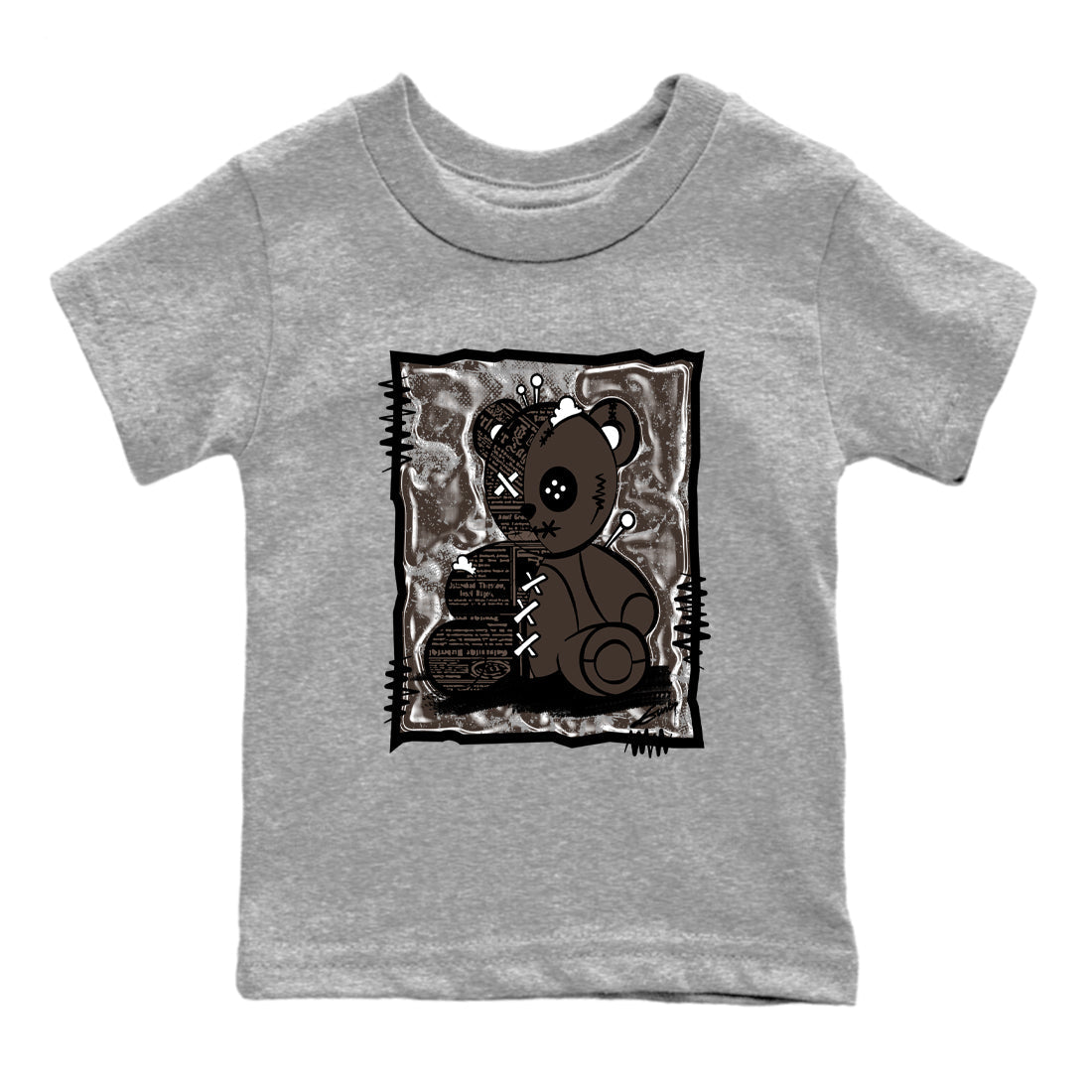 1s Travis Scott Velvet Brown shirts to match jordans Vintage Bear best t shirts to wear with jordans Travis Scott x Air Jordan 1 Low OG Velvet Brown match shoes to clothes SNRT Sneaker Tees Youth Baby Heather Grey 2 tee