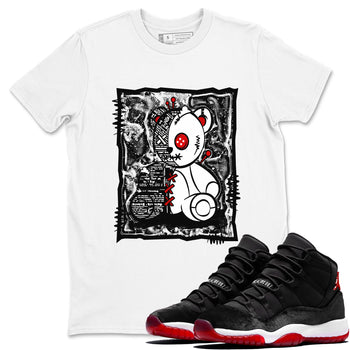 11s Bred Velvet shirts to match jordans Vintage Bear sneaker match tees Air Jordan 11 Bred Velvet SNRT Sneaker Release Tees unisex cotton White 1 crew neck shirts