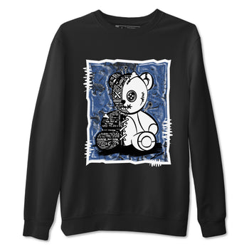 11s Diffused Blue shirts to match jordans Vintage Bear sneaker match tees Air Jordan 11 Diffused Blue SNRT Sneaker Release Tees unisex cotton Black 2 crew neck shirts