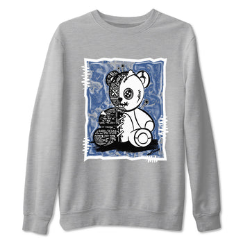 11s Diffused Blue shirts to match jordans Vintage Bear sneaker match tees Air Jordan 11 Diffused Blue SNRT Sneaker Release Tees unisex cotton Heather Grey 2 crew neck shirts