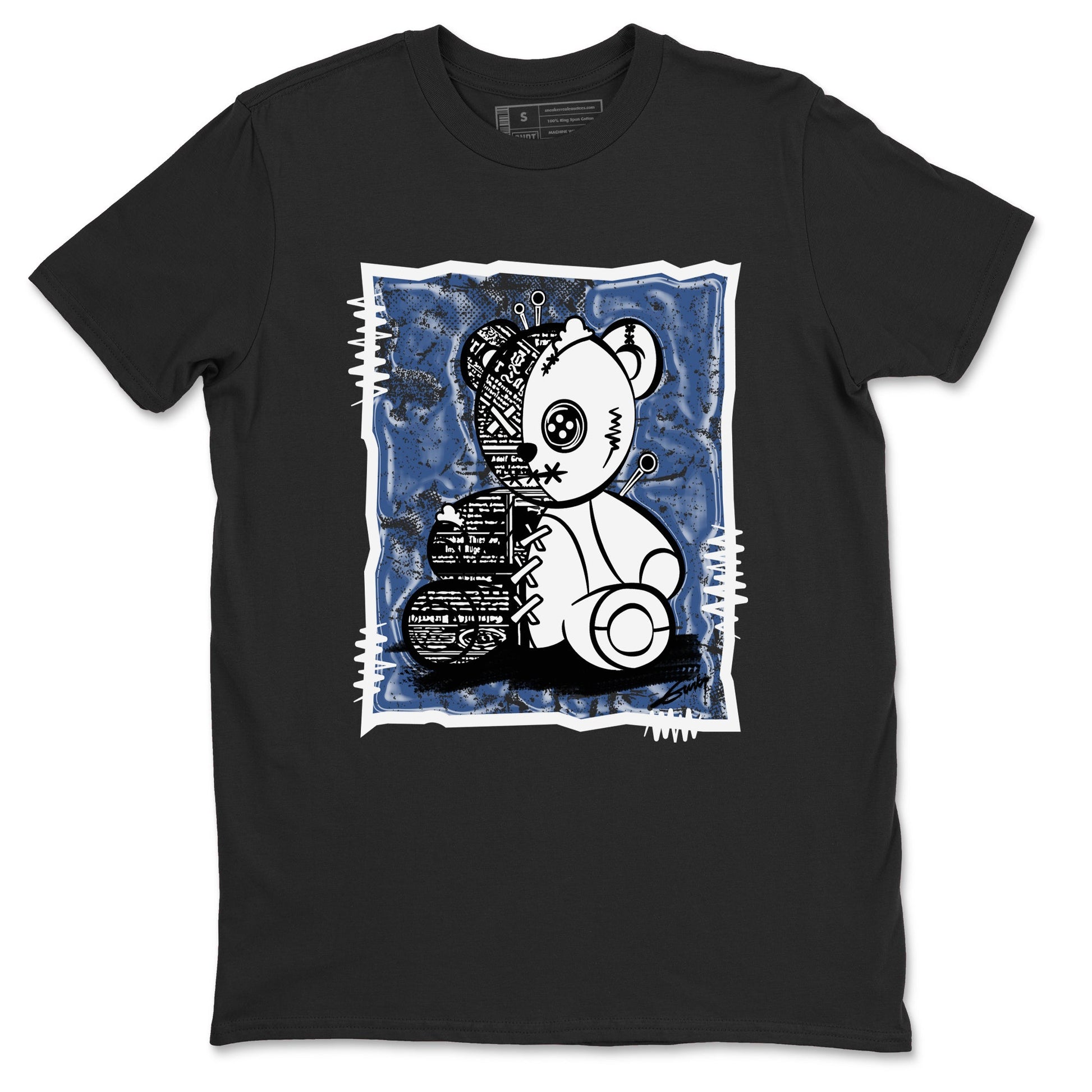 11s Diffused Blue shirts to match jordans Vintage Bear sneaker match tees Air Jordan 11 Diffused Blue SNRT Sneaker Release Tees unisex cotton Black 2 crew neck shirts