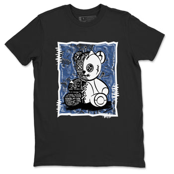 11s Diffused Blue shirts to match jordans Vintage Bear sneaker match tees Air Jordan 11 Diffused Blue SNRT Sneaker Release Tees unisex cotton Black 2 crew neck shirts