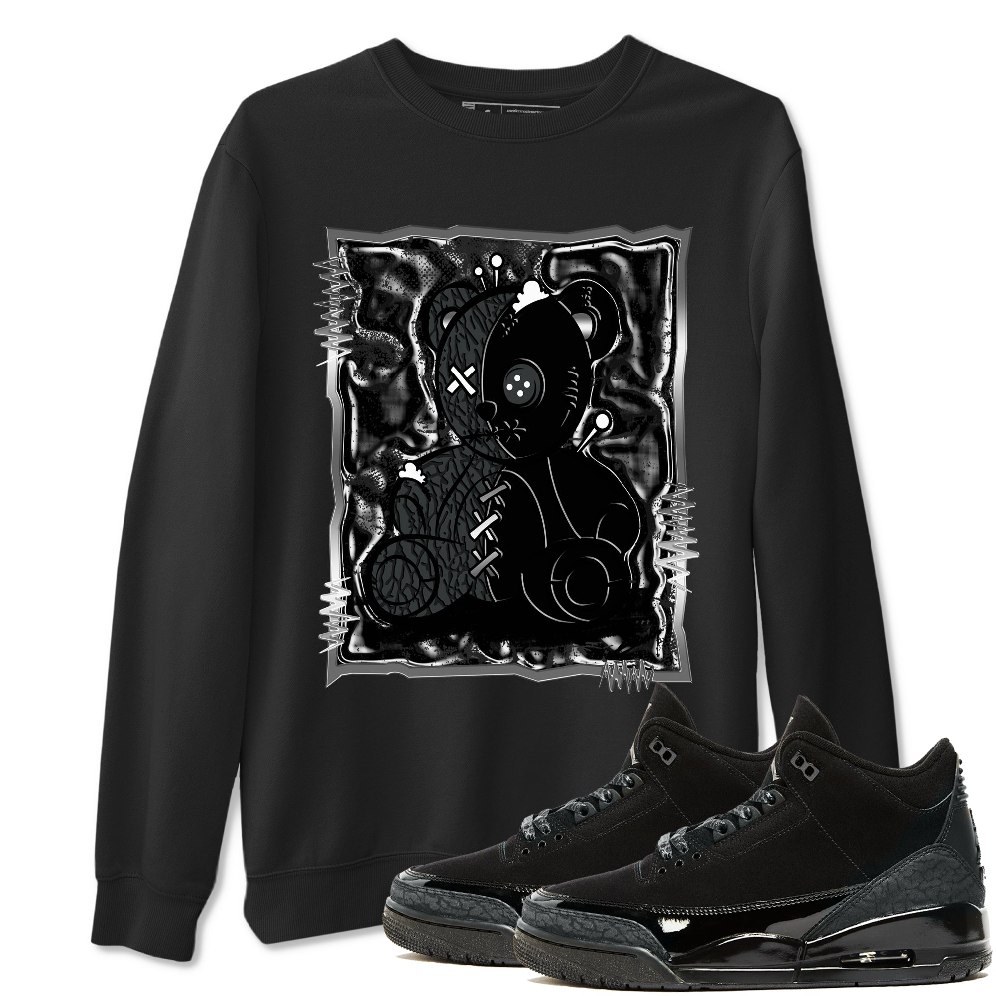 3s Black Cat shirts to match jordans Vintage Bear best t shirts to wear with jordans AJ3 Retro Black Cat match shoes to clothes SNRT Sneaker Tees unisex cotton Black 1 shirts