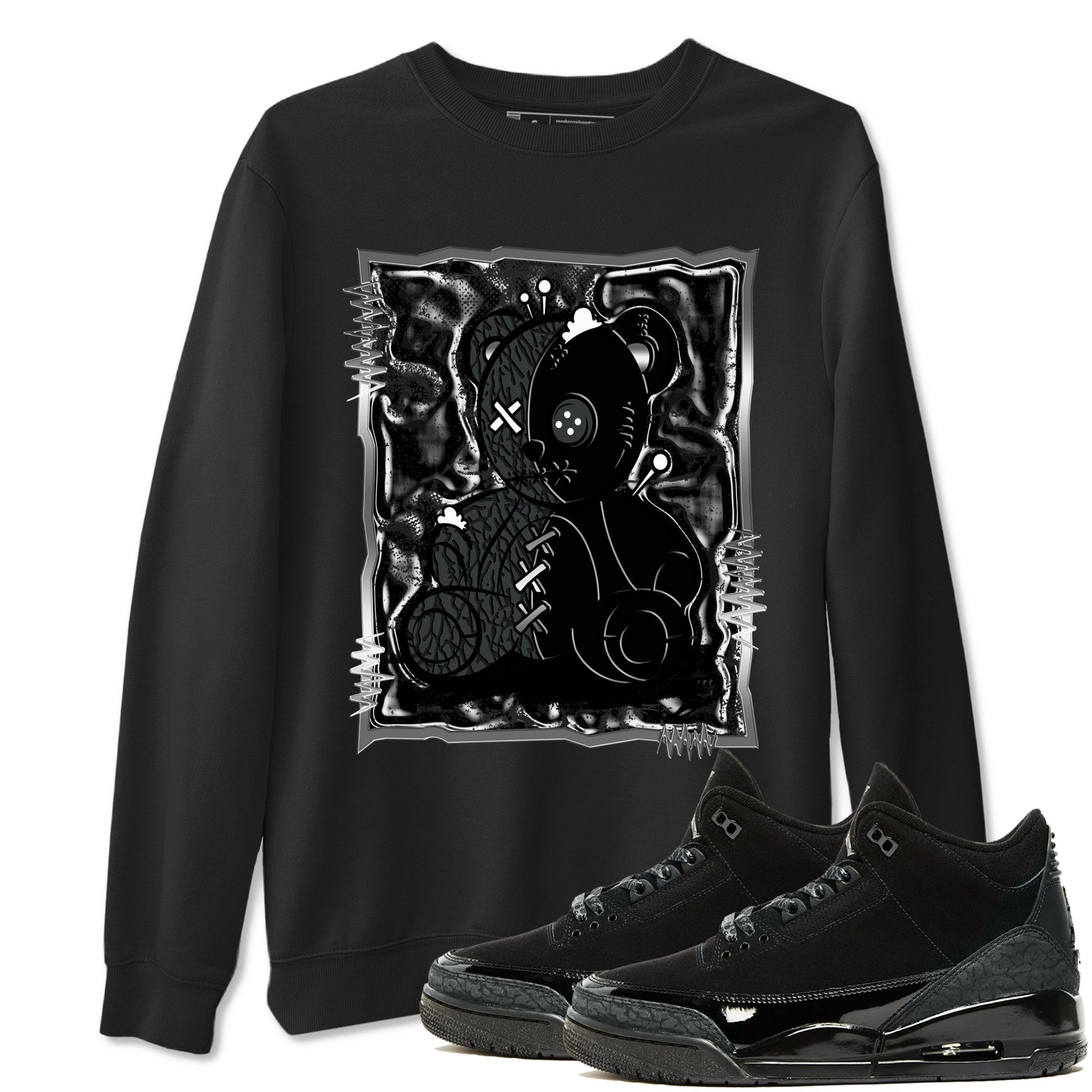 3s Black Cat shirts to match jordans Vintage Bear best t shirts to wear with jordans AJ3 Retro Black Cat match shoes to clothes SNRT Sneaker Tees unisex cotton Black 1 shirts