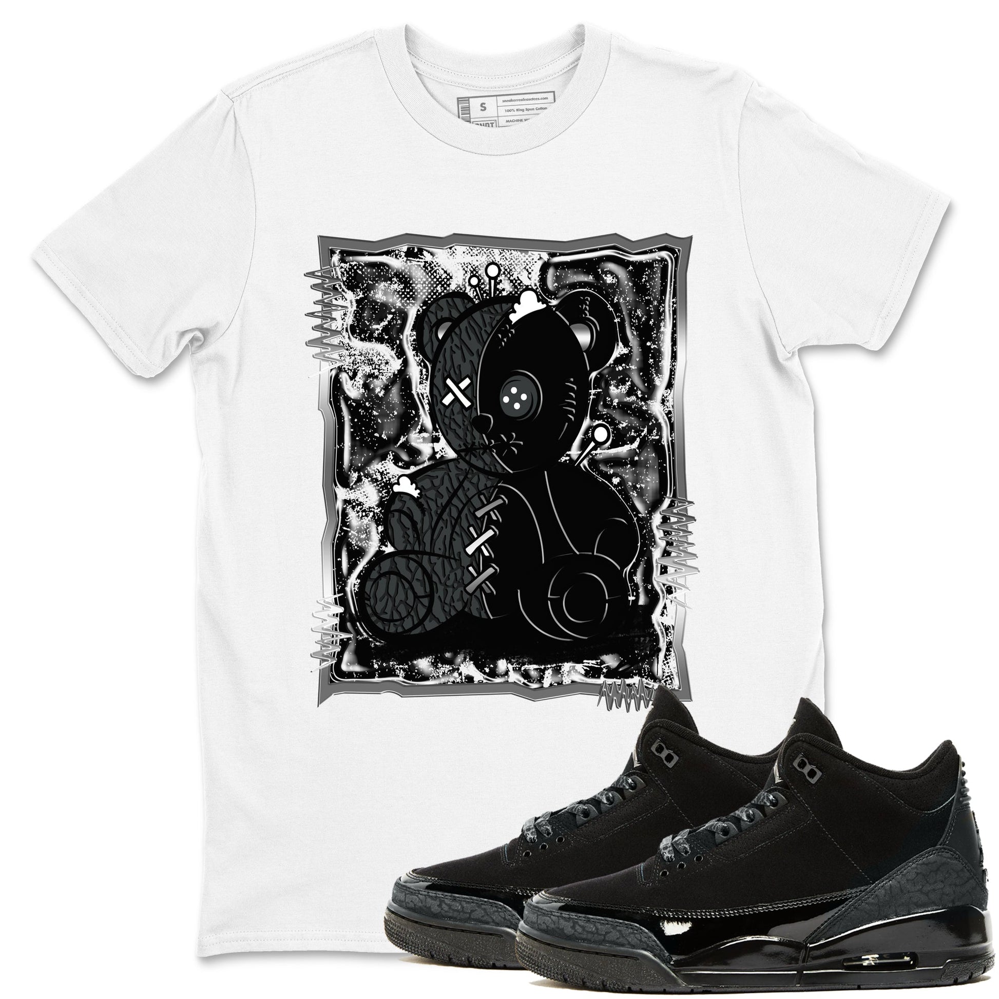 3s Black Cat shirts to match jordans Vintage Bear best t shirts to wear with jordans AJ3 Retro Black Cat match shoes to clothes SNRT Sneaker Tees unisex cotton White 1 shirts