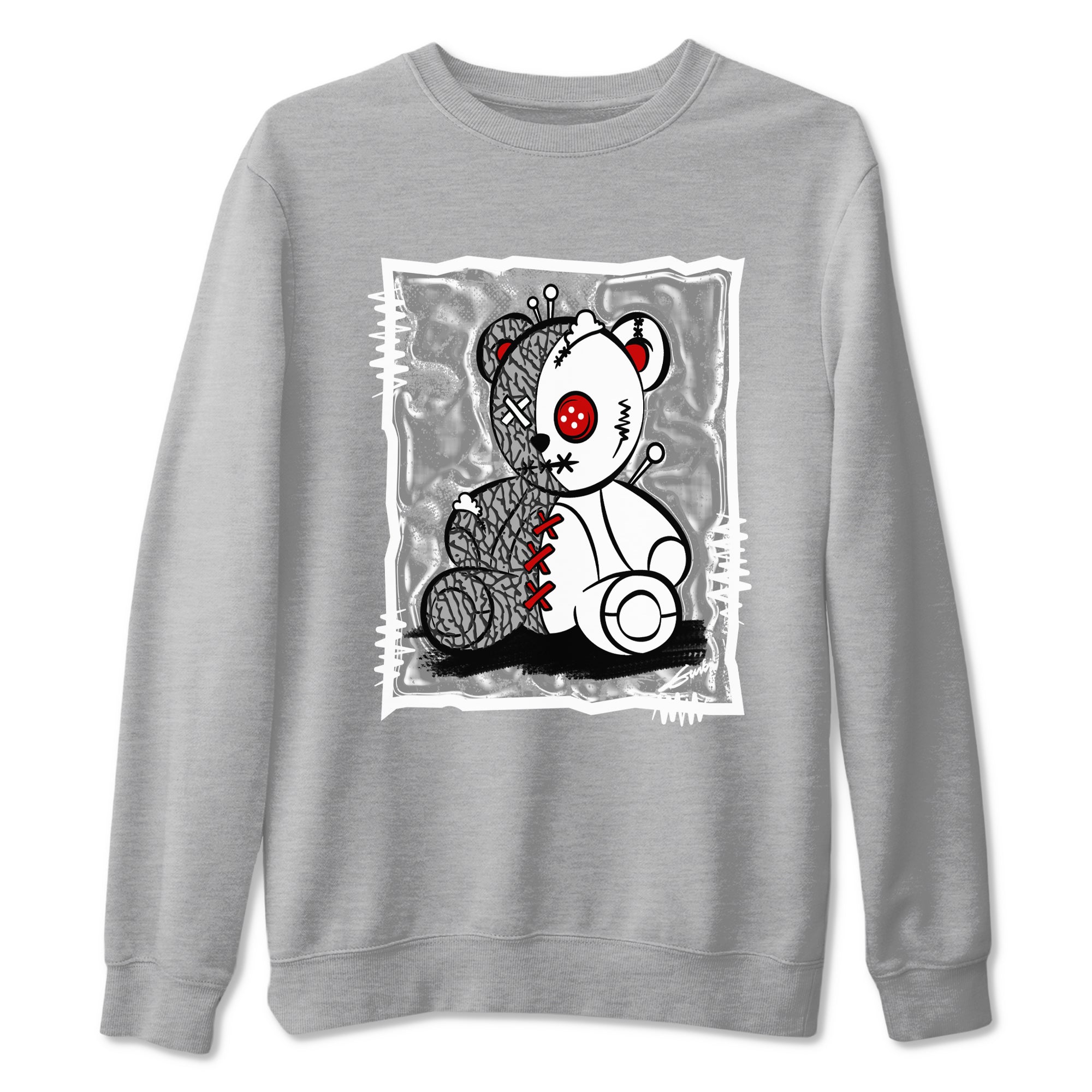 3s Cement Grey shirts to match jordans Vintage Bear sneaker match tees Air Jordan 3 Cement Grey SNRT Sneaker Release Tees unisex cotton Heather Grey 2 crew neck shirts