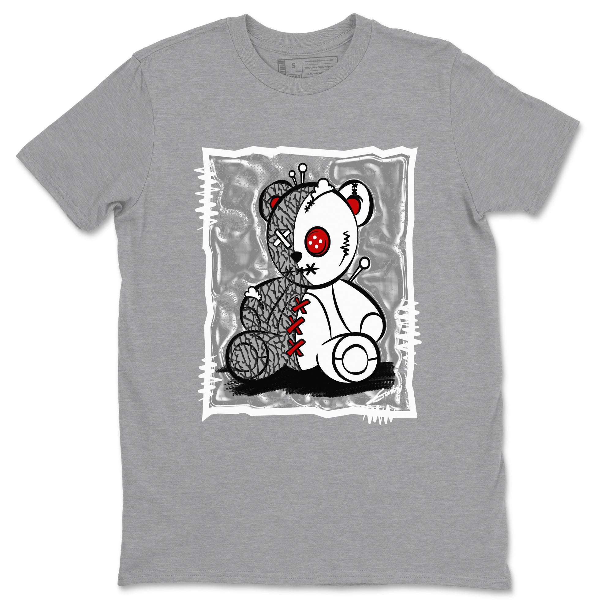 3s Cement Grey shirts to match jordans Vintage Bear sneaker match tees Air Jordan 3 Cement Grey SNRT Sneaker Release Tees unisex cotton Heather Grey 2 crew neck shirts