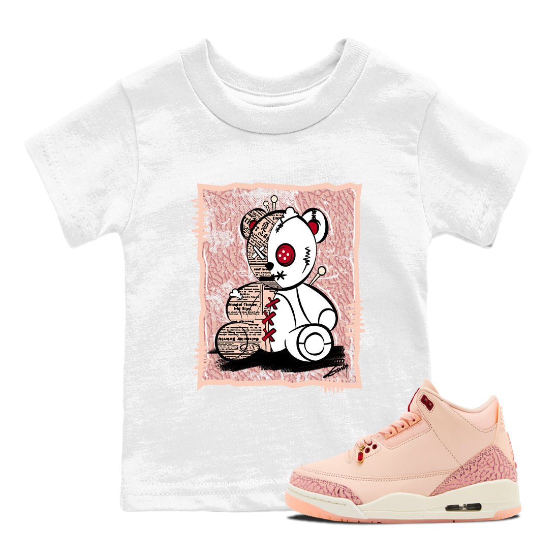 3s Valentines Day shirts to match jordans Vintage Bear best t shirts to wear with jordans Air Jordan 3 Valentines Day match shoes to clothes SNRT Sneaker Tees Youth Baby White 1 tee