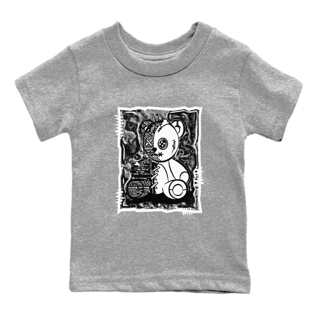 4s White Thunder shirts to match jordans Vintage Bear sneaker match tees Air Jordan 4 White Thunder SNRT Sneaker Release Tees Youth Baby Heather Grey 2 crew neck shirts