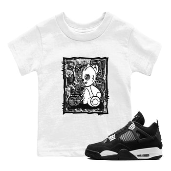 4s White Thunder shirts to match jordans Vintage Bear sneaker match tees Air Jordan 4 White Thunder SNRT Sneaker Release Tees Youth Baby White 1 crew neck shirts