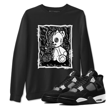 4s White Thunder shirts to match jordans Vintage Bear sneaker match tees Air Jordan 4 White Thunder SNRT Sneaker Release Tees unisex cotton Black 1 crew neck shirts