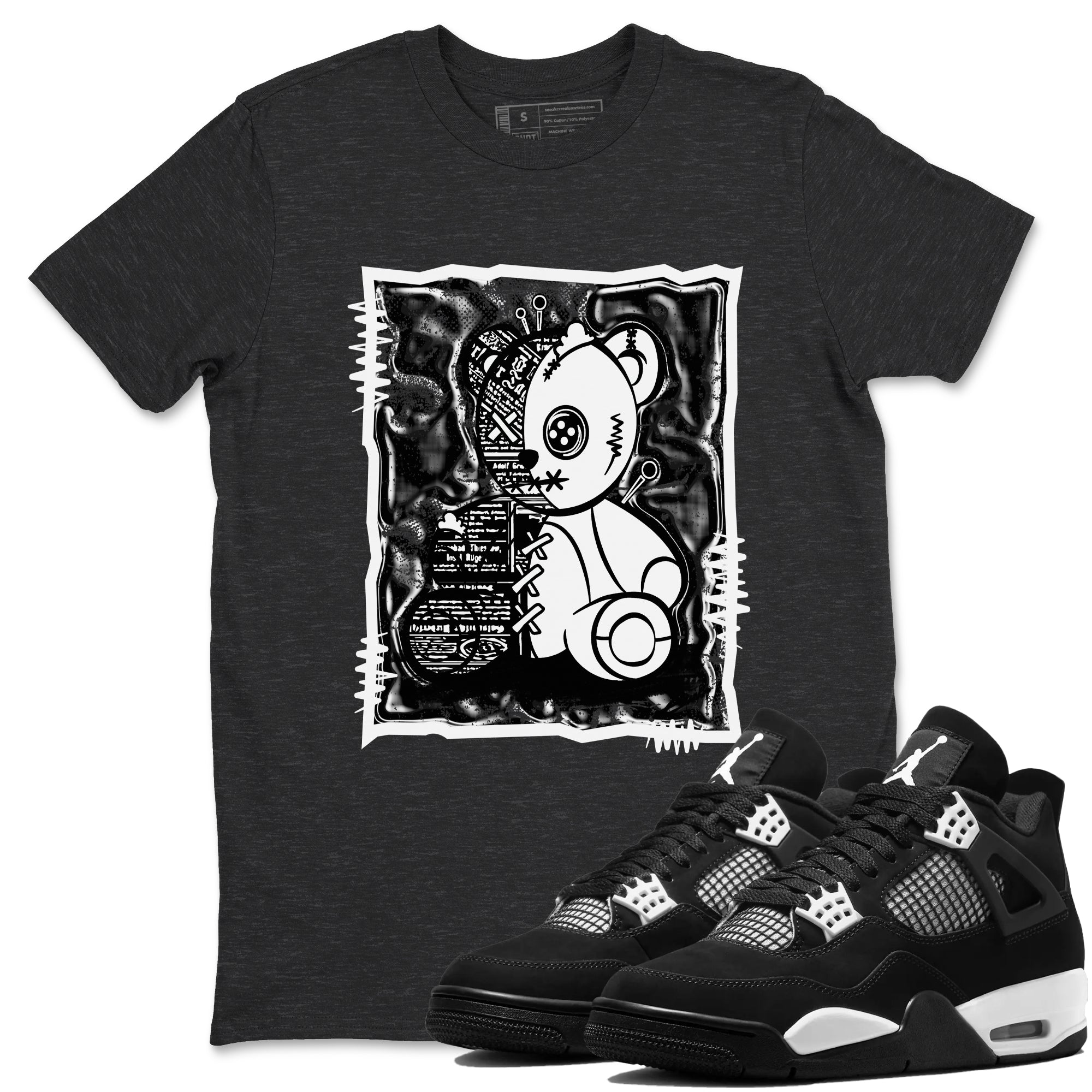 4s White Thunder shirts to match jordans Vintage Bear sneaker match tees Air Jordan 4 White Thunder SNRT Sneaker Release Tees unisex cotton Charcoal Heather 1 crew neck shirts