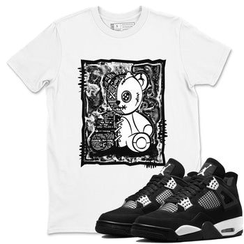 4s White Thunder shirts to match jordans Vintage Bear sneaker match tees Air Jordan 4 White Thunder SNRT Sneaker Release Tees unisex cotton White 1 crew neck shirts