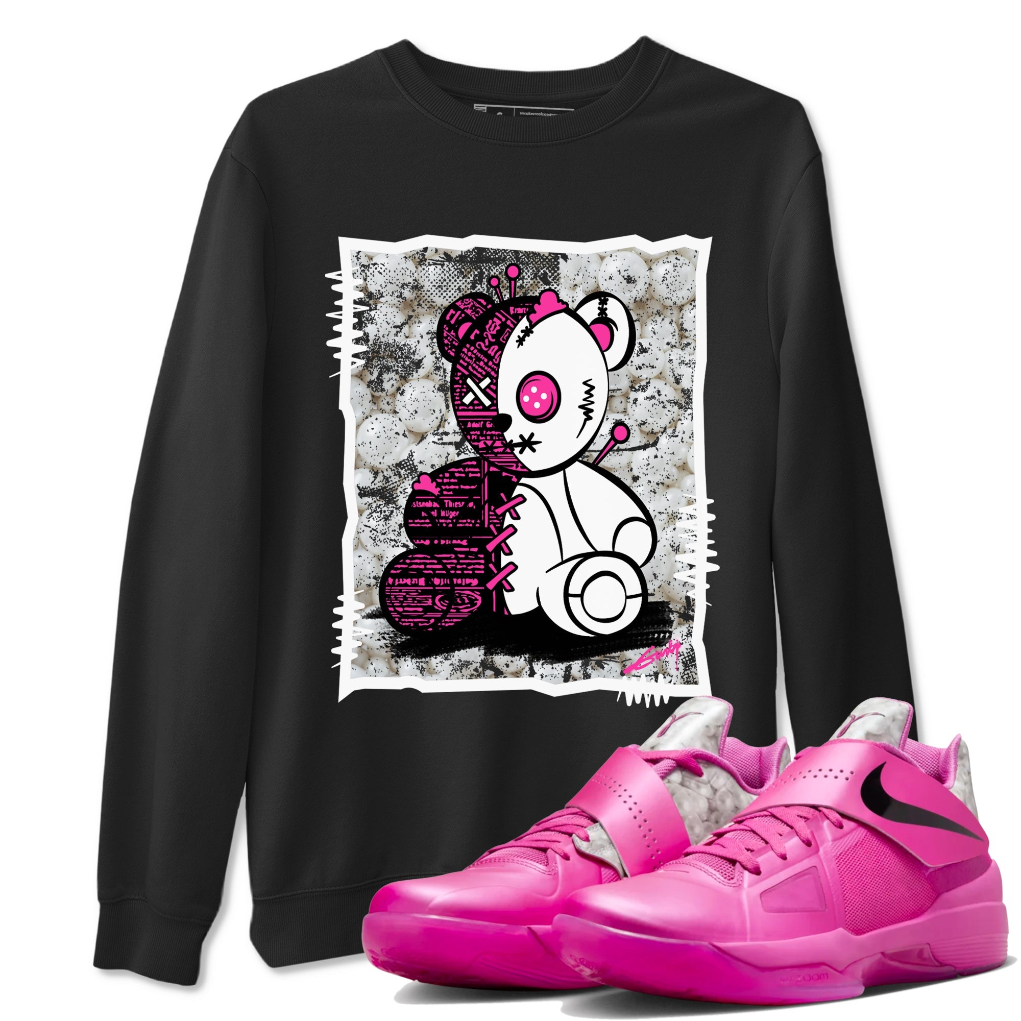 Nike KD 4 Retro Aunt Pearl shirts to match jordans Vintage Bear sneaker match tees Nike KD 4 Aunt Pearl match shoes to clothes SNRT Sneaker Tees unisex cotton Black 1 shirts