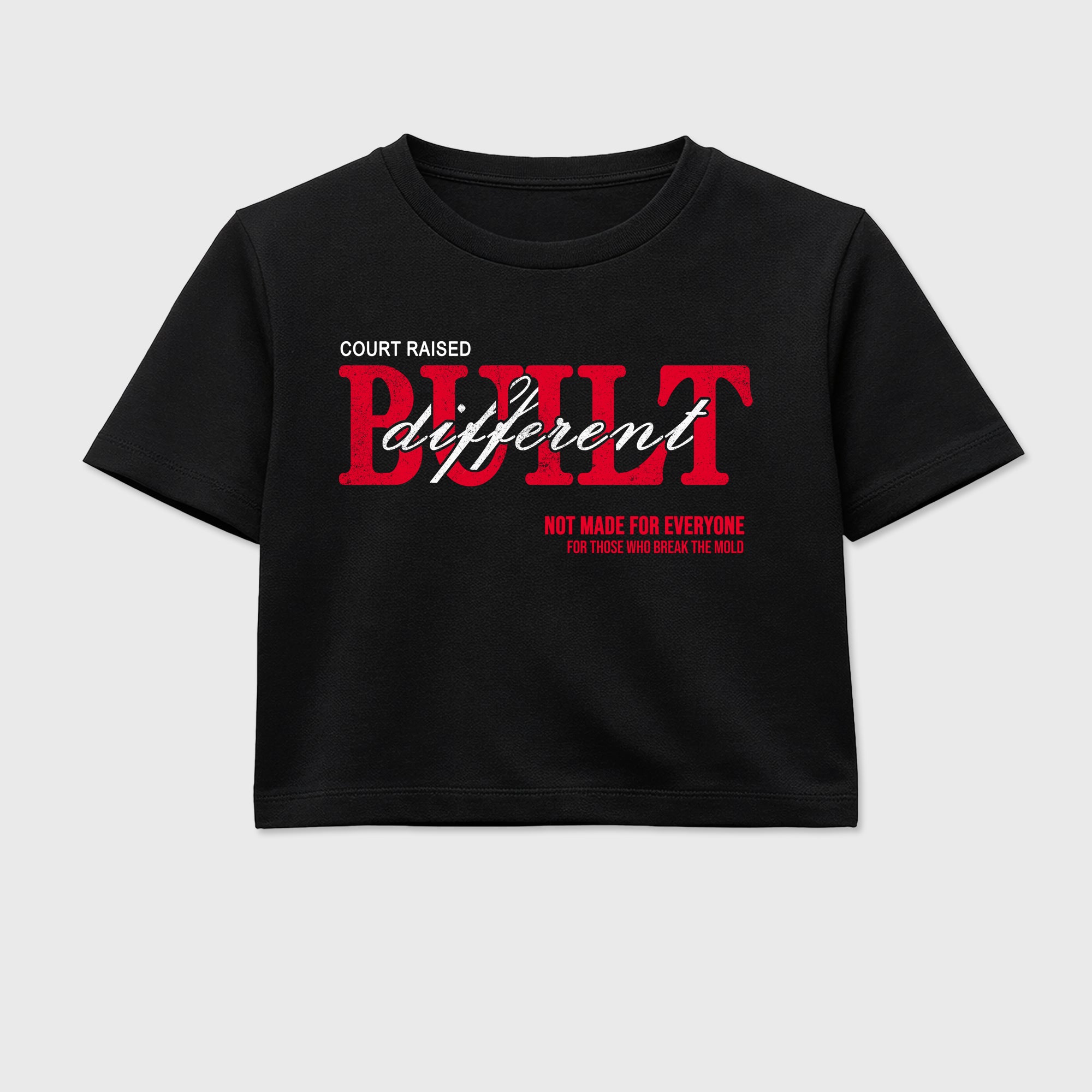 Sneaker match tees – Sneaker Tees To Match Air Jordan 1 Banned Shoes – Vintage Built Different Crop T-Shirt Black 2