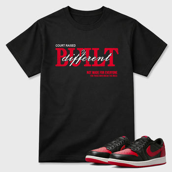 Sneaker match tees – Sneaker Tees To Match Air Jordan 1 Banned Shoes – Vintage Built Different Tee Black 1