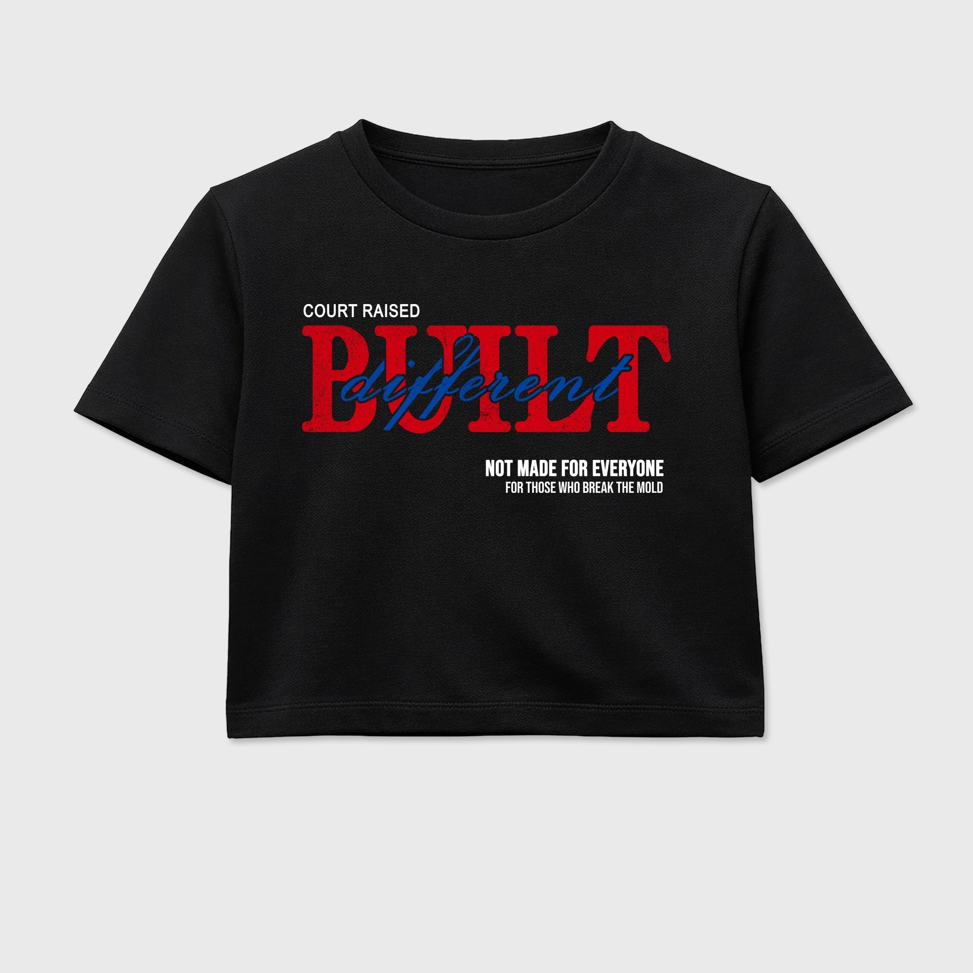 Sneaker match tees – Sneaker Tees To Match Air Jordan 1 Union x Fragment Shoes – Vintage Built Different Crop T-Shirt Black 2