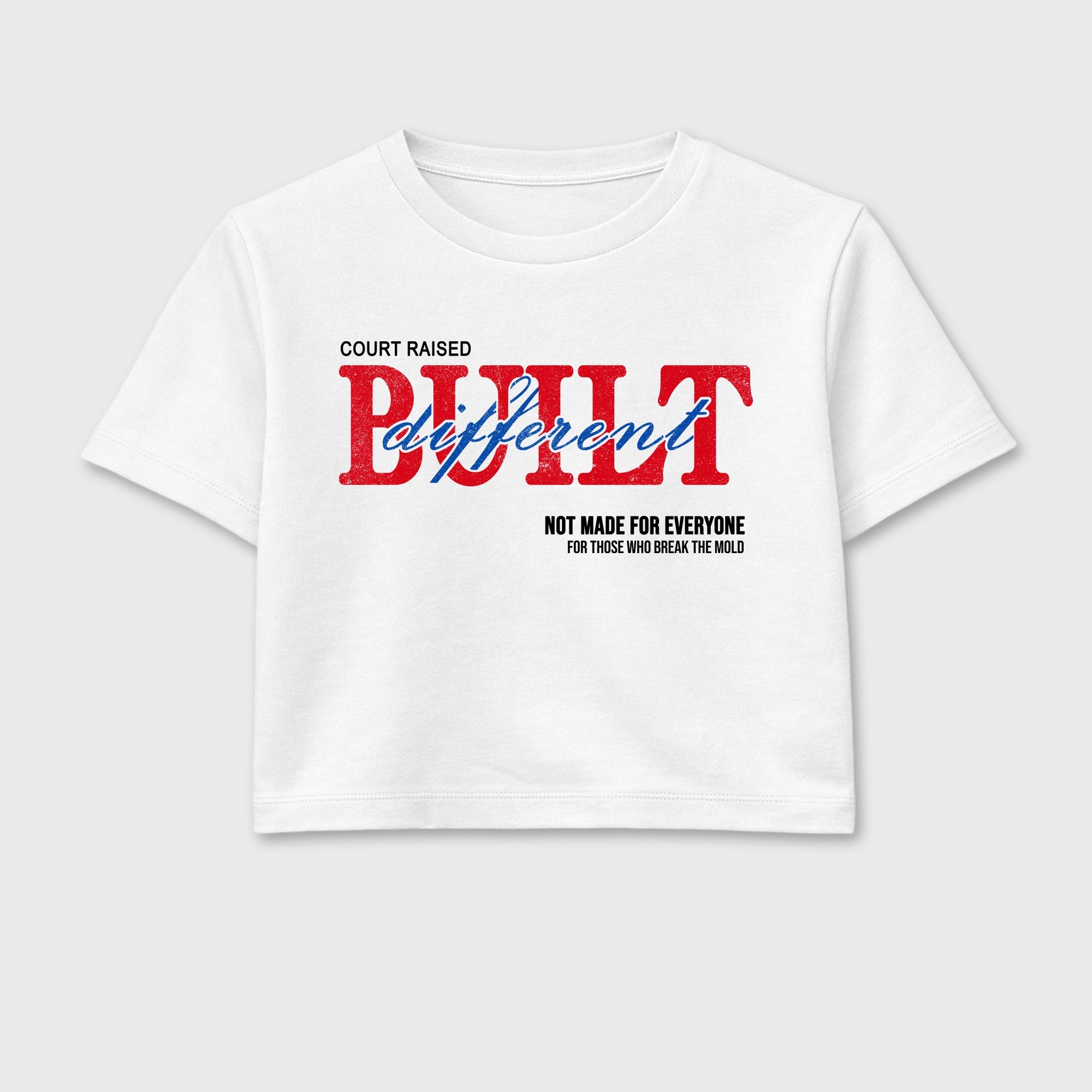 Sneaker match tees – Sneaker Tees To Match Air Jordan 1 Union x Fragment Shoes – Vintage Built Different Crop T-Shirt White 2