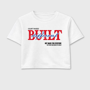 Sneaker match tees – Sneaker Tees To Match Air Jordan 1 Union x Fragment Shoes – Vintage Built Different Crop T-Shirt White 2