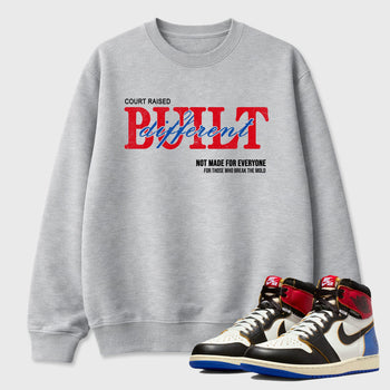 Sneaker match tees – Sneaker Tees To Match Air Jordan 1 Union x Fragment Shoes – Vintage Built Different Tee Heather Grey 1