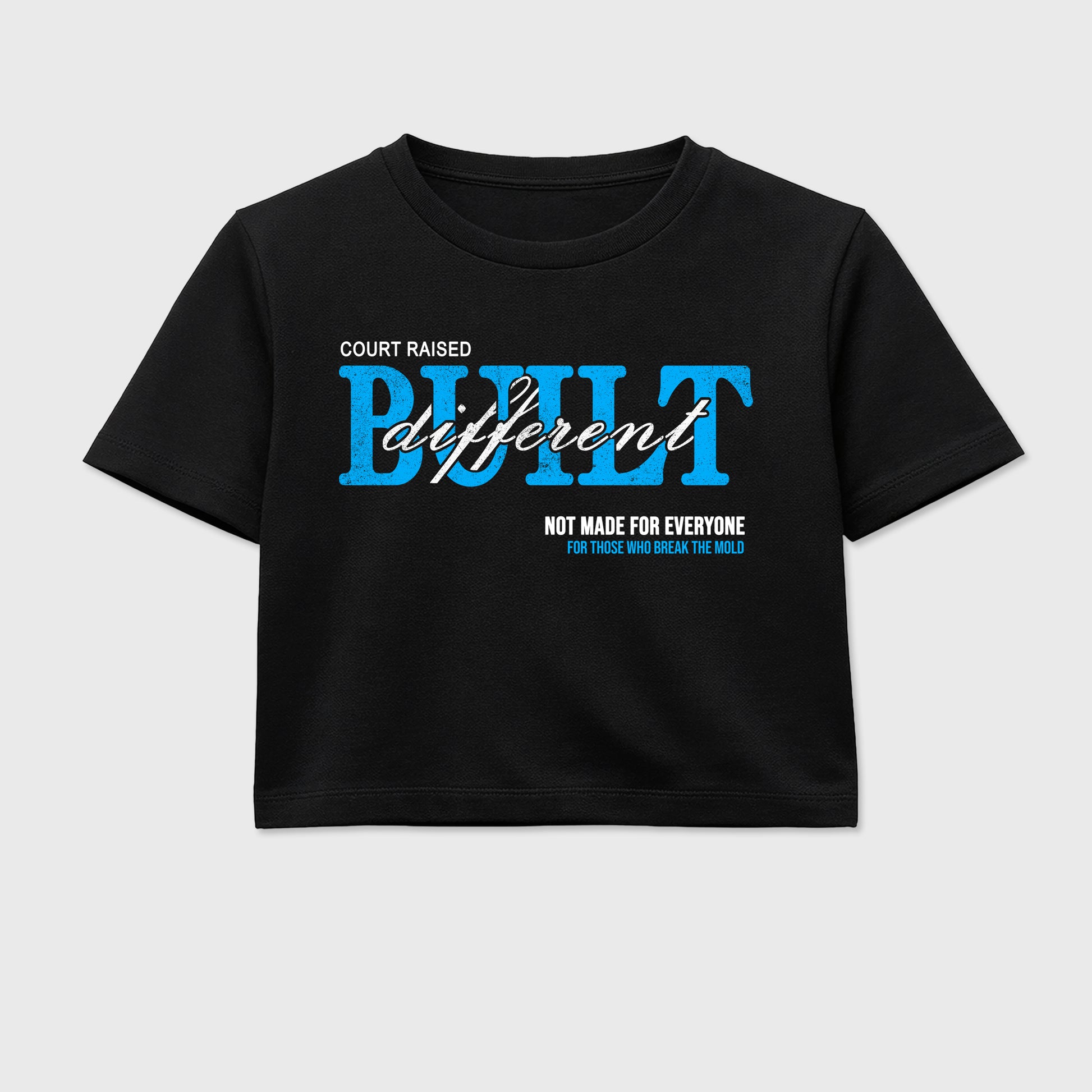 Sneaker match tees – Sneaker Tees To Match Air Jordan 14 University Blue Shoes – Vintage Built Different Crop T-Shirt Black 2