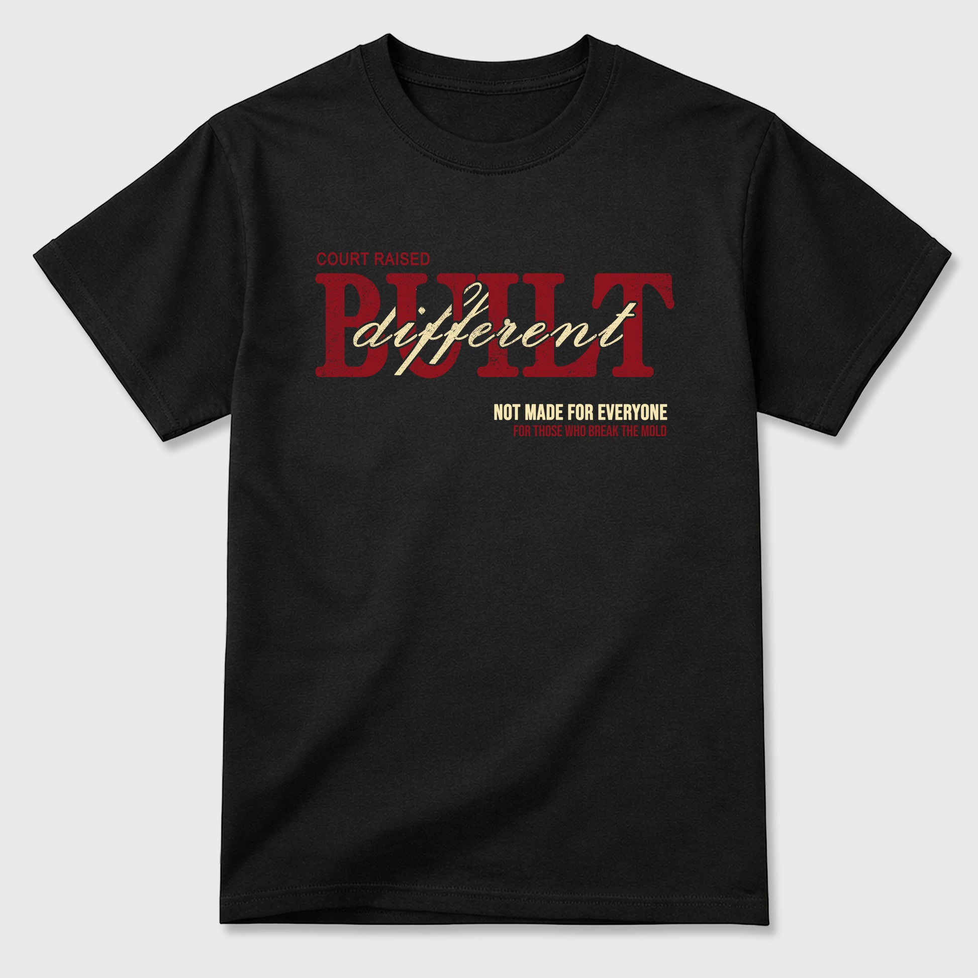 Vintage Built Different Graphic T-Shirt sneaker match tee designed for the Air Jordan 3 Bin 23, featuring coordinated color options for a perfect streetwear match. Black 2 shirt.