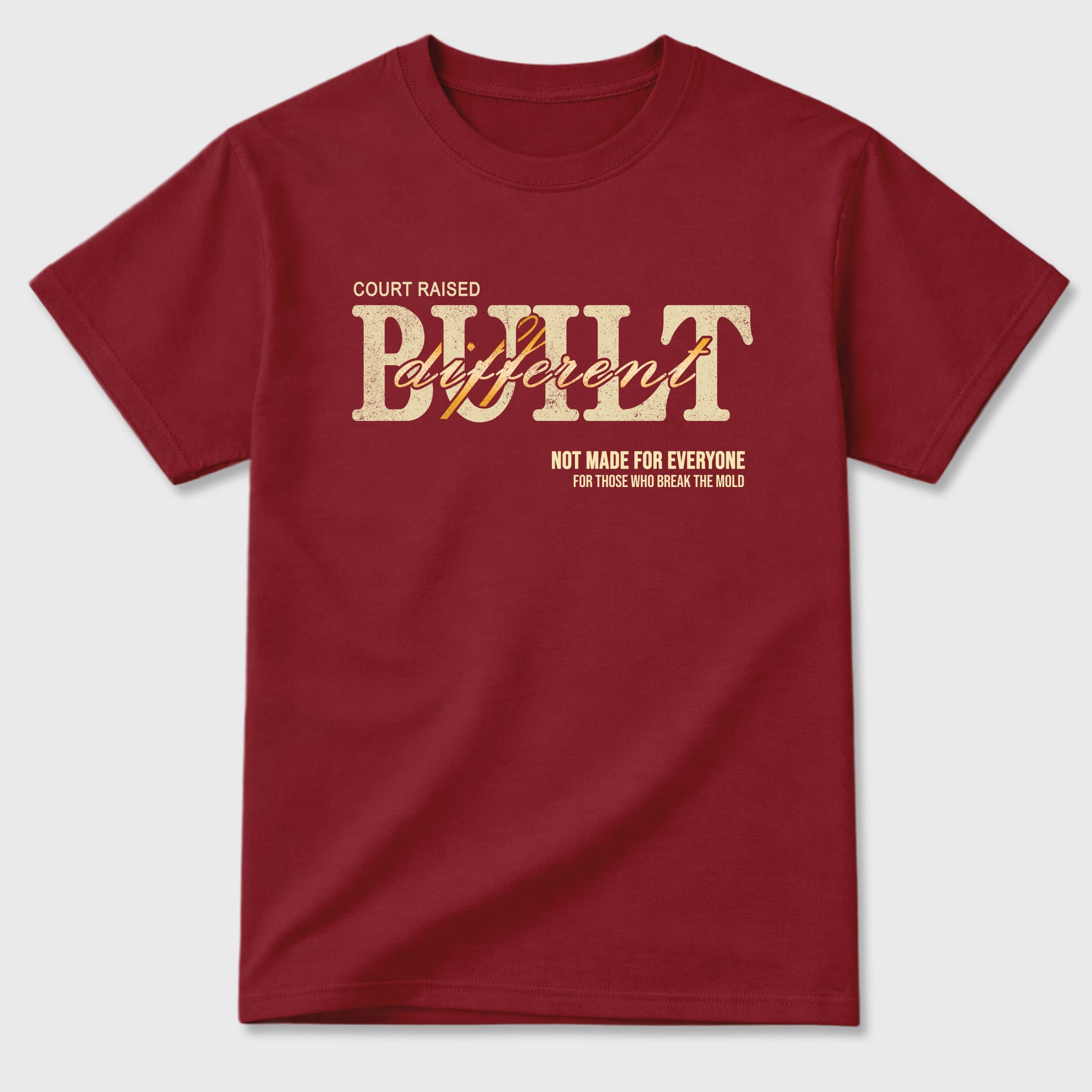 Vintage Built Different Graphic T-Shirt sneaker match tee designed for the Air Jordan 3 Bin 23, featuring coordinated color options for a perfect streetwear match. Cardinal 2 shirt.