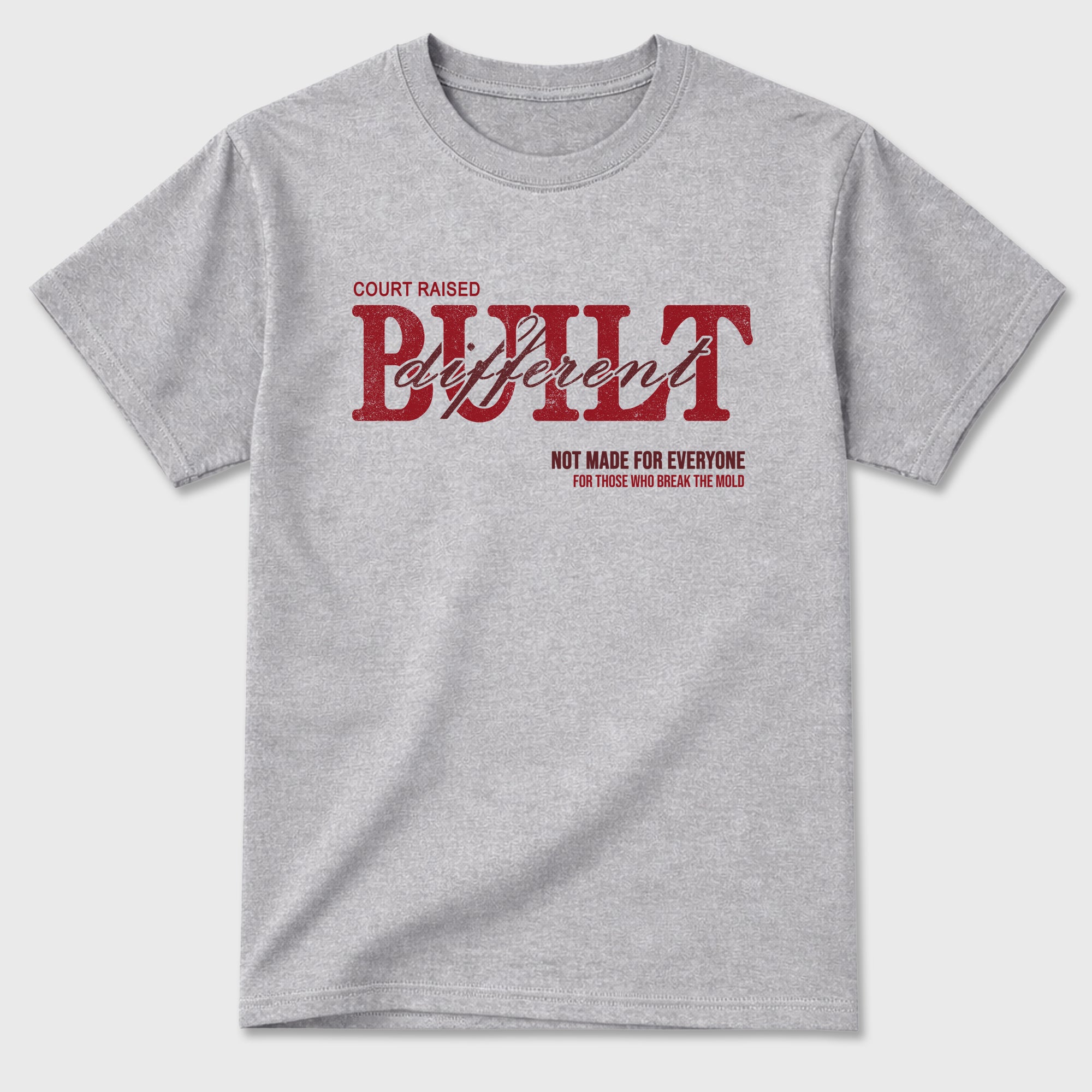 Vintage Built Different Graphic T-Shirt sneaker match tee designed for the Air Jordan 3 Bin 23, featuring coordinated color options for a perfect streetwear match. Heather Grey 2 shirt.