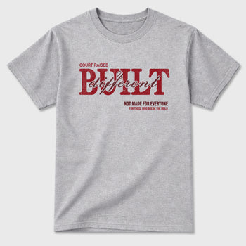 Vintage Built Different Graphic T-Shirt sneaker match tee designed for the Air Jordan 3 Bin 23, featuring coordinated color options for a perfect streetwear match. Heather Grey 2 shirt.