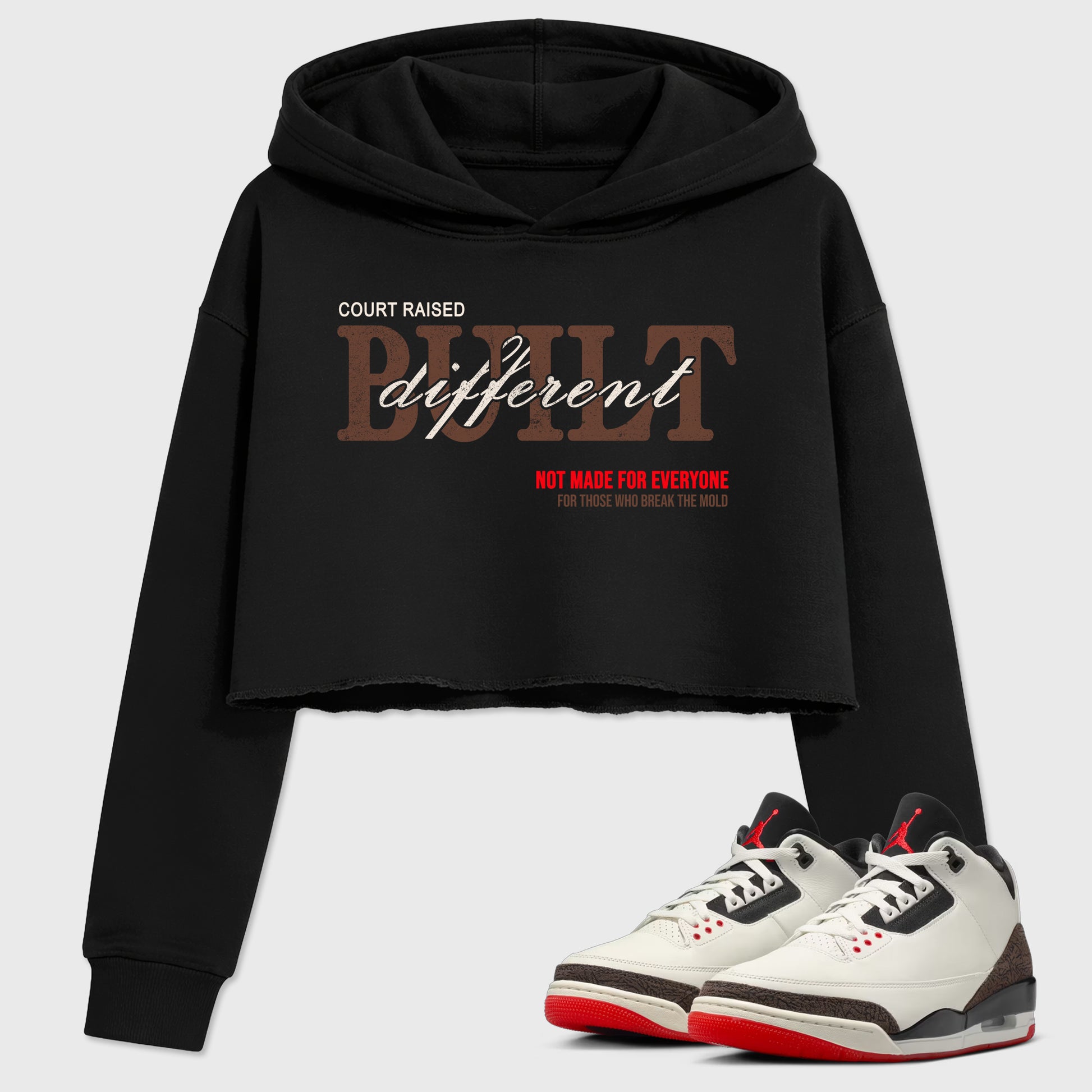 Sneaker match tees – Sneaker Tees To Match Air Jordan 3 World's Best Dad Shoes – Vintage Built Different Crop T-Shirt Black 1