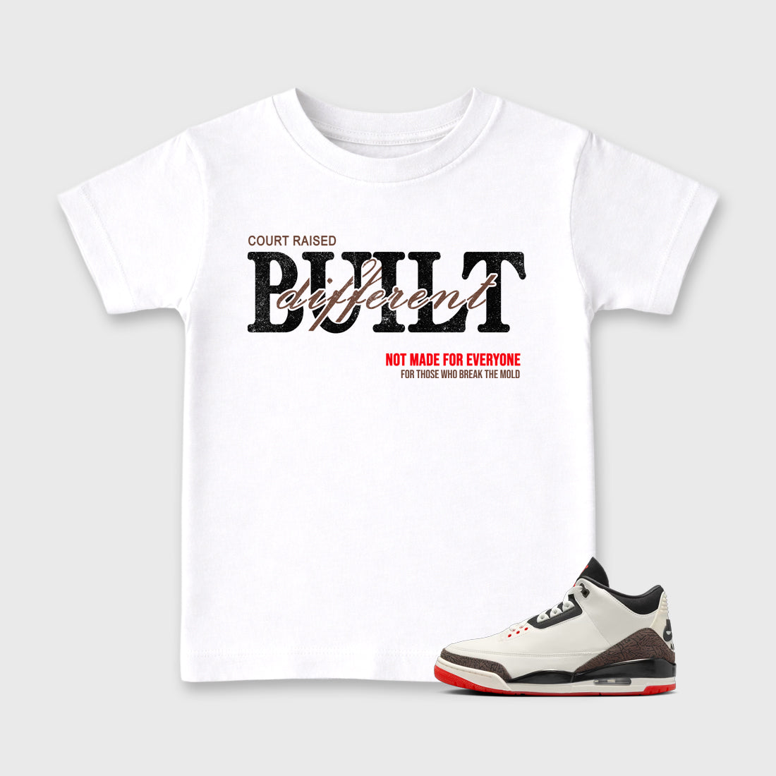 Sneaker match tees – Sneaker Tees To Match Air Jordan 3 World's Best Dad Shoes – Vintage Built Different Kids T-Shirt White 1