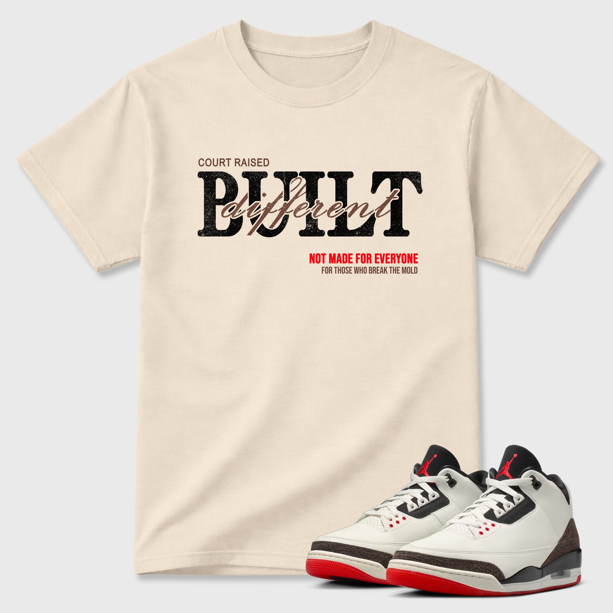 Sneaker match tees – Sneaker Tees To Match Air Jordan 3 World's Best Dad Shoes – Vintage Built Different Tee Natural 1