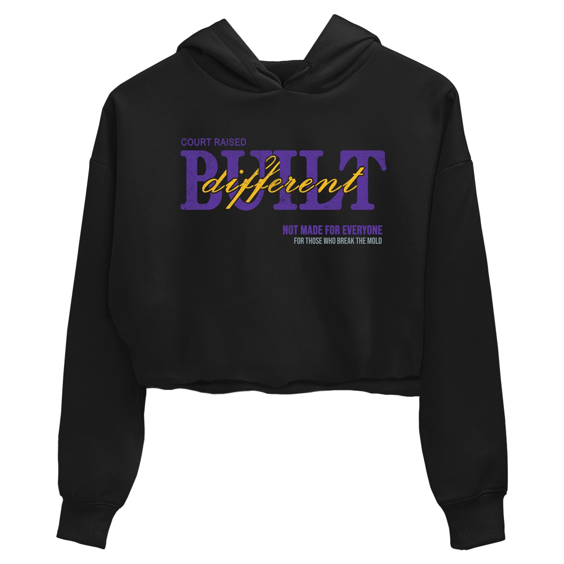 Sneaker match tees – Sneaker Tees To Match Air Jordan 4 Lakeshow Shoes – Vintage Built Different Crop T-Shirt Black 2