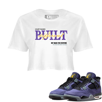 Sneaker match tees – Sneaker Tees To Match Air Jordan 4 Lakeshow Shoes – Vintage Built Different Crop T-Shirt White 1