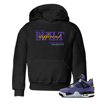 Sneaker match tees – Sneaker Tees To Match Air Jordan 4 Lakeshow Shoes – Vintage Built Different Kids T-Shirt Black 1