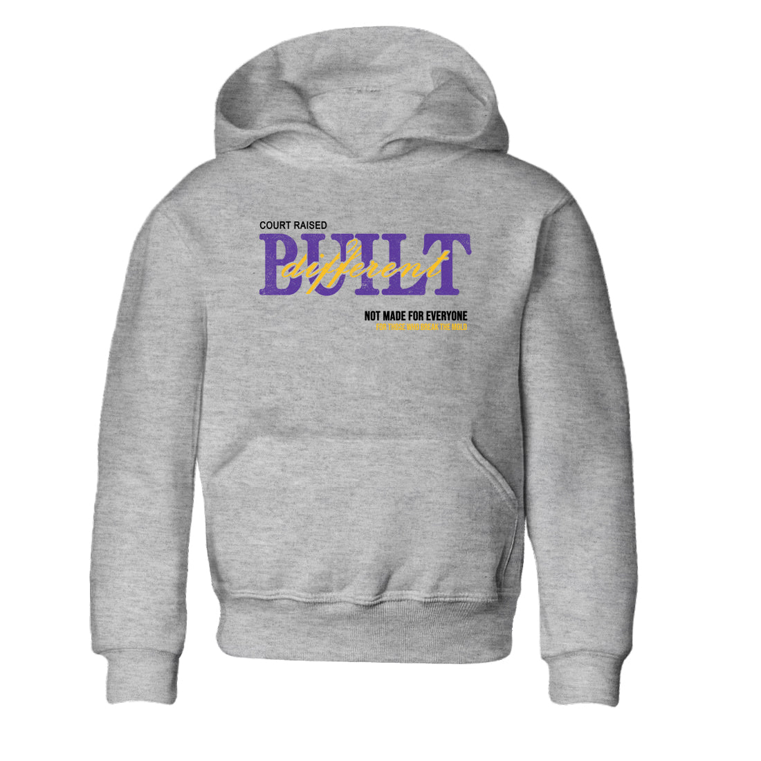 Sneaker match tees – Sneaker Tees To Match Air Jordan 4 Lakeshow Shoes – Vintage Built Different Kids T-Shirt Heather Grey 2
