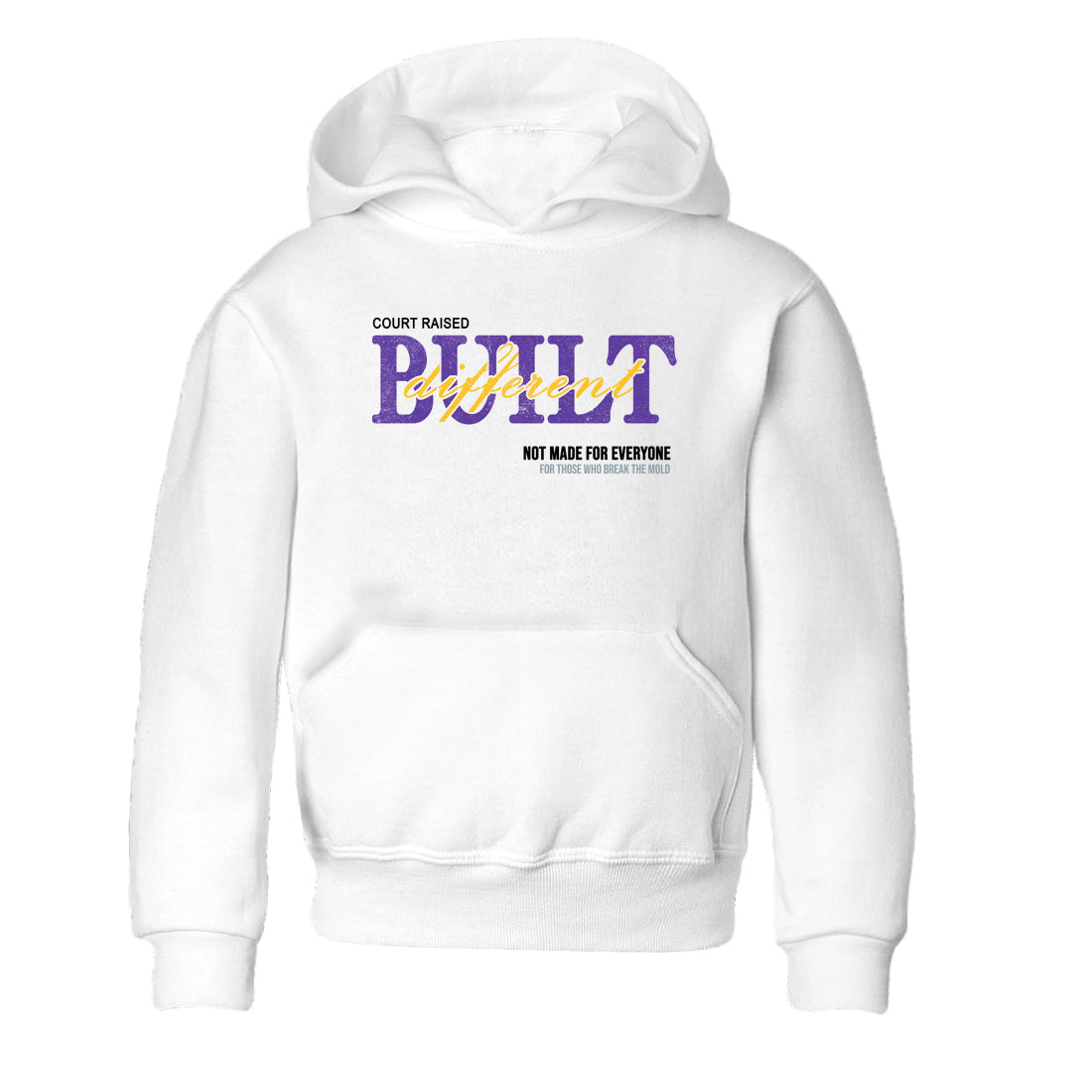 Sneaker match tees – Sneaker Tees To Match Air Jordan 4 Lakeshow Shoes – Vintage Built Different Kids T-Shirt White 2