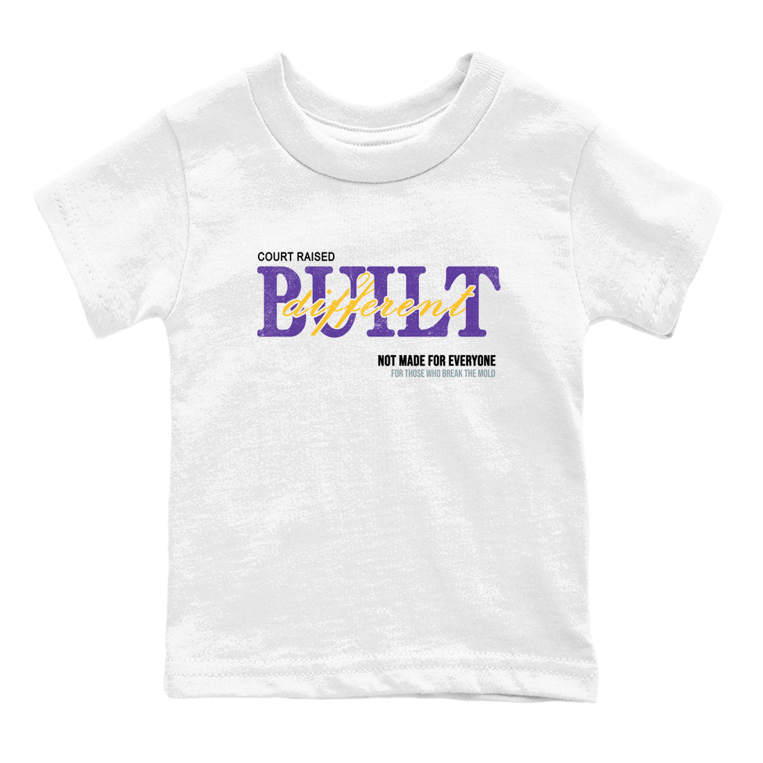 Sneaker match tees – Sneaker Tees To Match Air Jordan 4 Lakeshow Shoes – Vintage Built Different Kids T-Shirt White 2