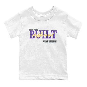Sneaker match tees – Sneaker Tees To Match Air Jordan 4 Lakeshow Shoes – Vintage Built Different Kids T-Shirt White 2